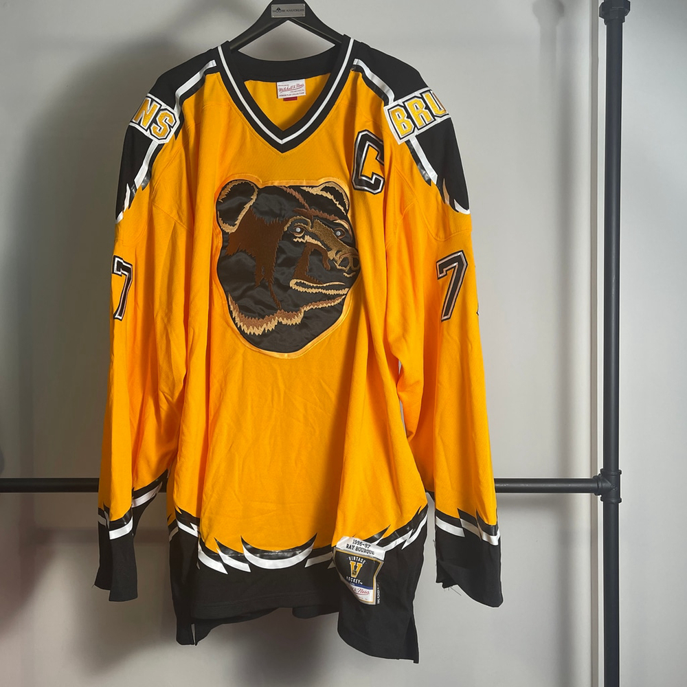 Men's Mitchell Ness Boston Bruins Bourque Jersey verious sizes